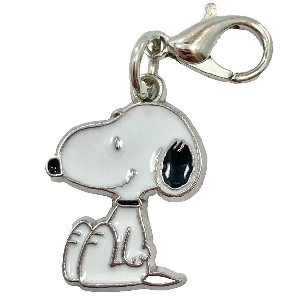 Peanuts Snoopy Beagle Dog Clip On Charm Zipper Pull Purse Charm Signed Enamel